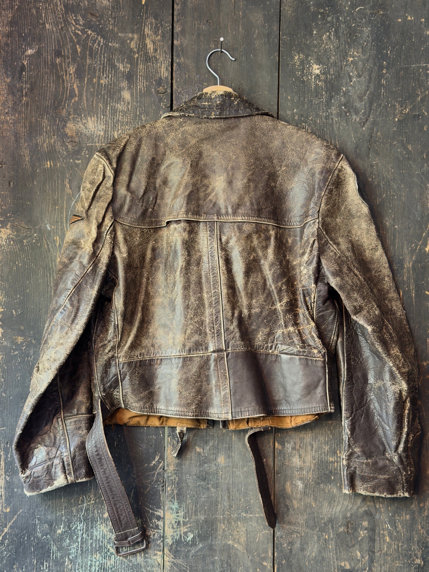 1980s "DE WERKMAN" Leather Biker Jacket