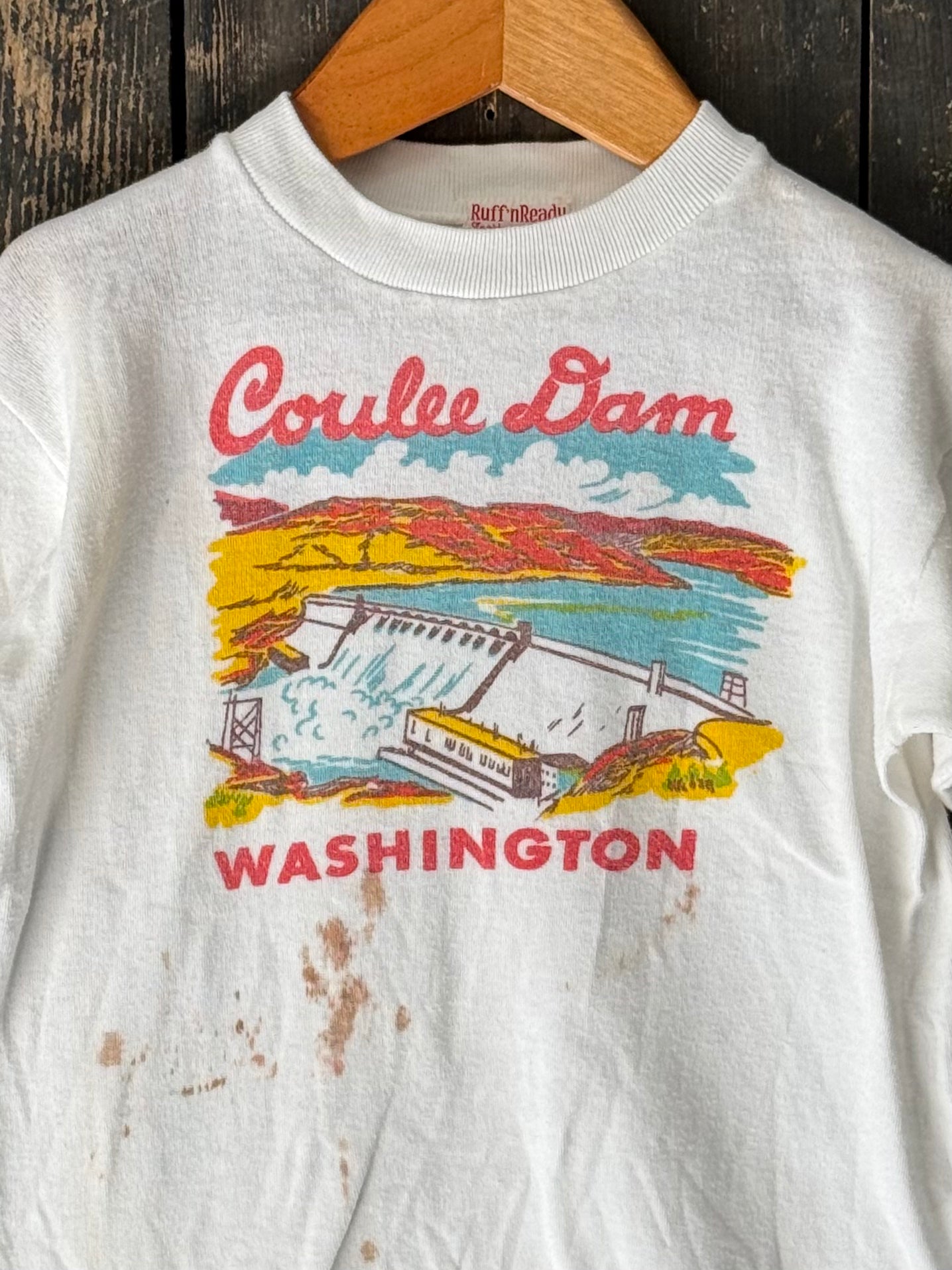 1960s Coulee Dam Washington Made in Japan Souvenir Kids T-shirt