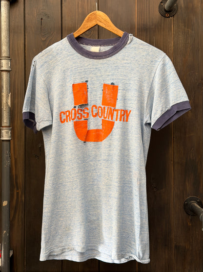 1970/80s Distressed Cross Country ringer T-shirt