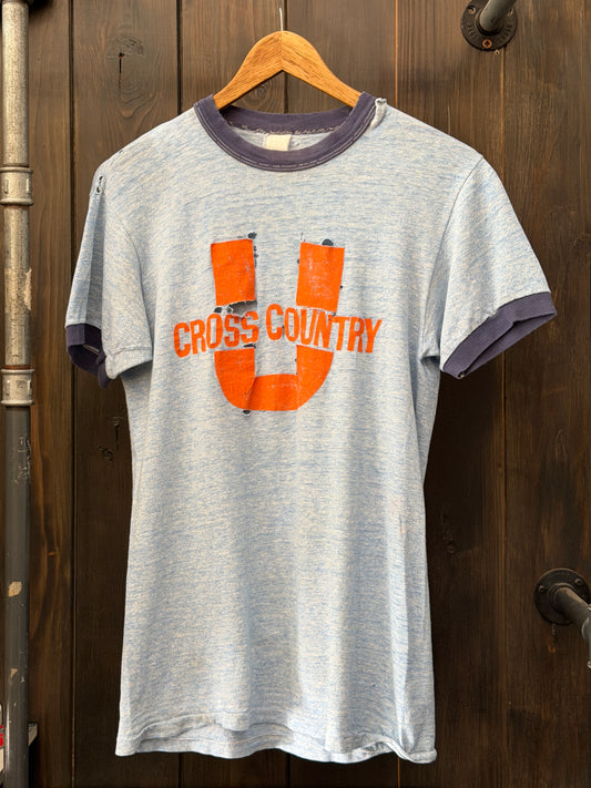 1970/80s Distressed Cross Country ringer T-shirt