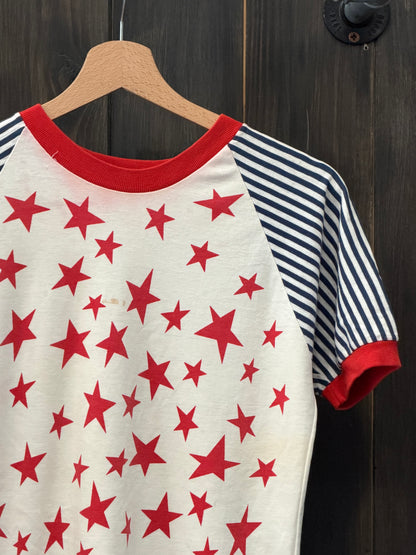 1980/90s Americana Star Print Raglan T-shirt
