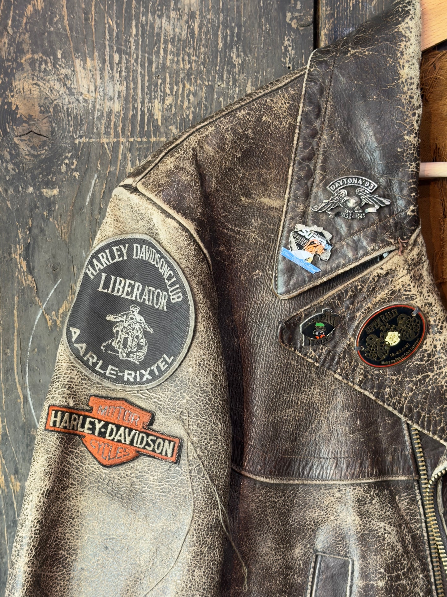 1980s "DE WERKMAN"  Leather Biker Jacket
