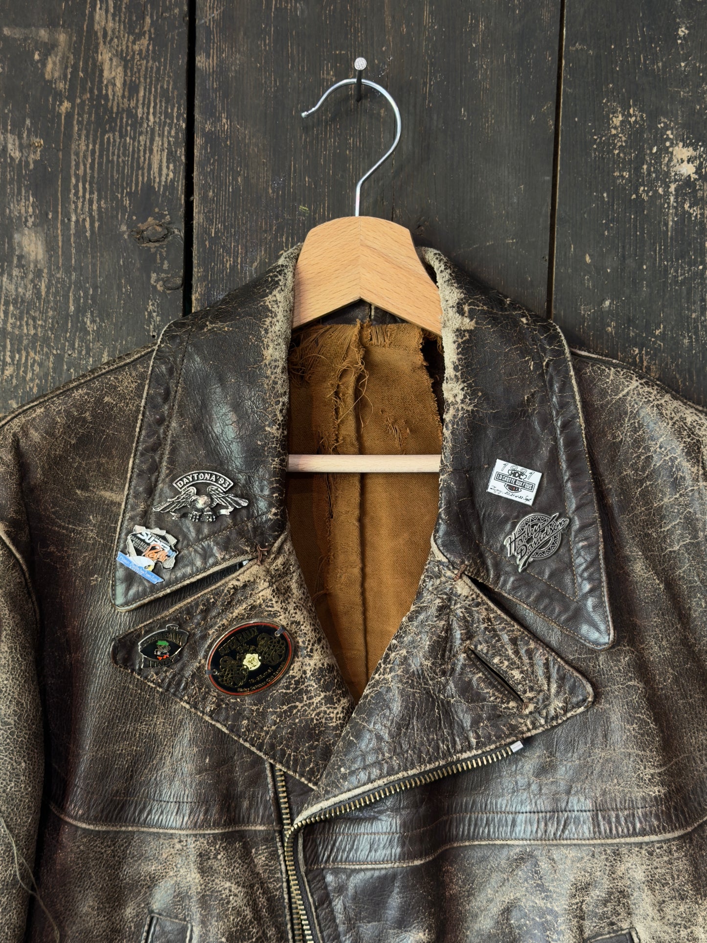 1980s "DE WERKMAN"  Leather Biker Jacket