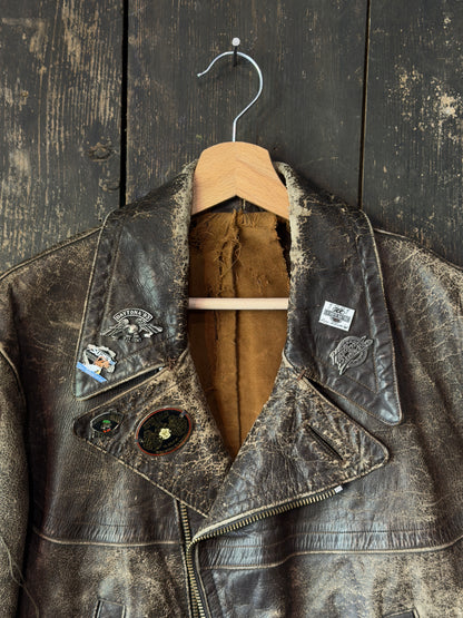 1980s "DE WERKMAN"  Leather Biker Jacket