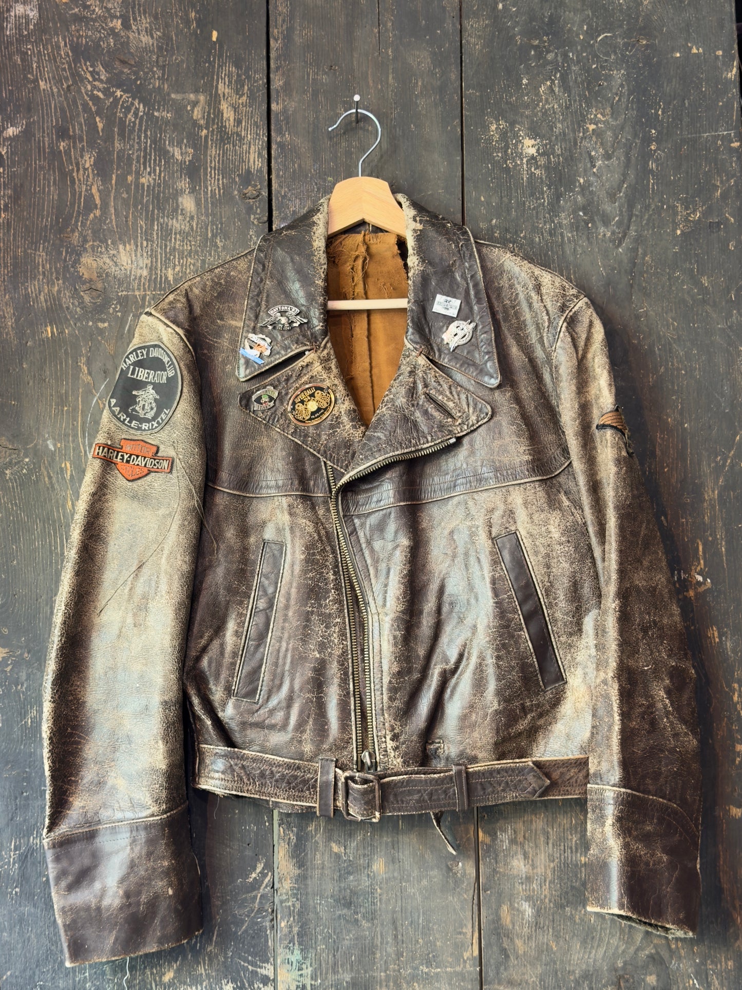 1980s "DE WERKMAN"  Leather Biker Jacket