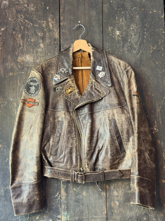 1980s "DE WERKMAN"  Leather Biker Jacket