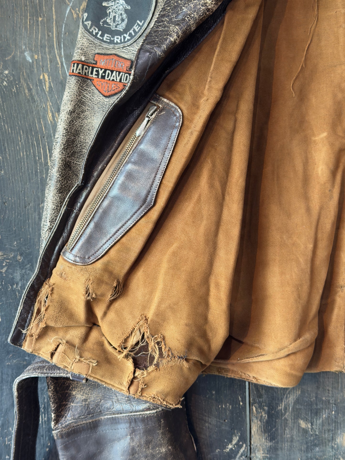 1980s "DE WERKMAN"  Leather Biker Jacket