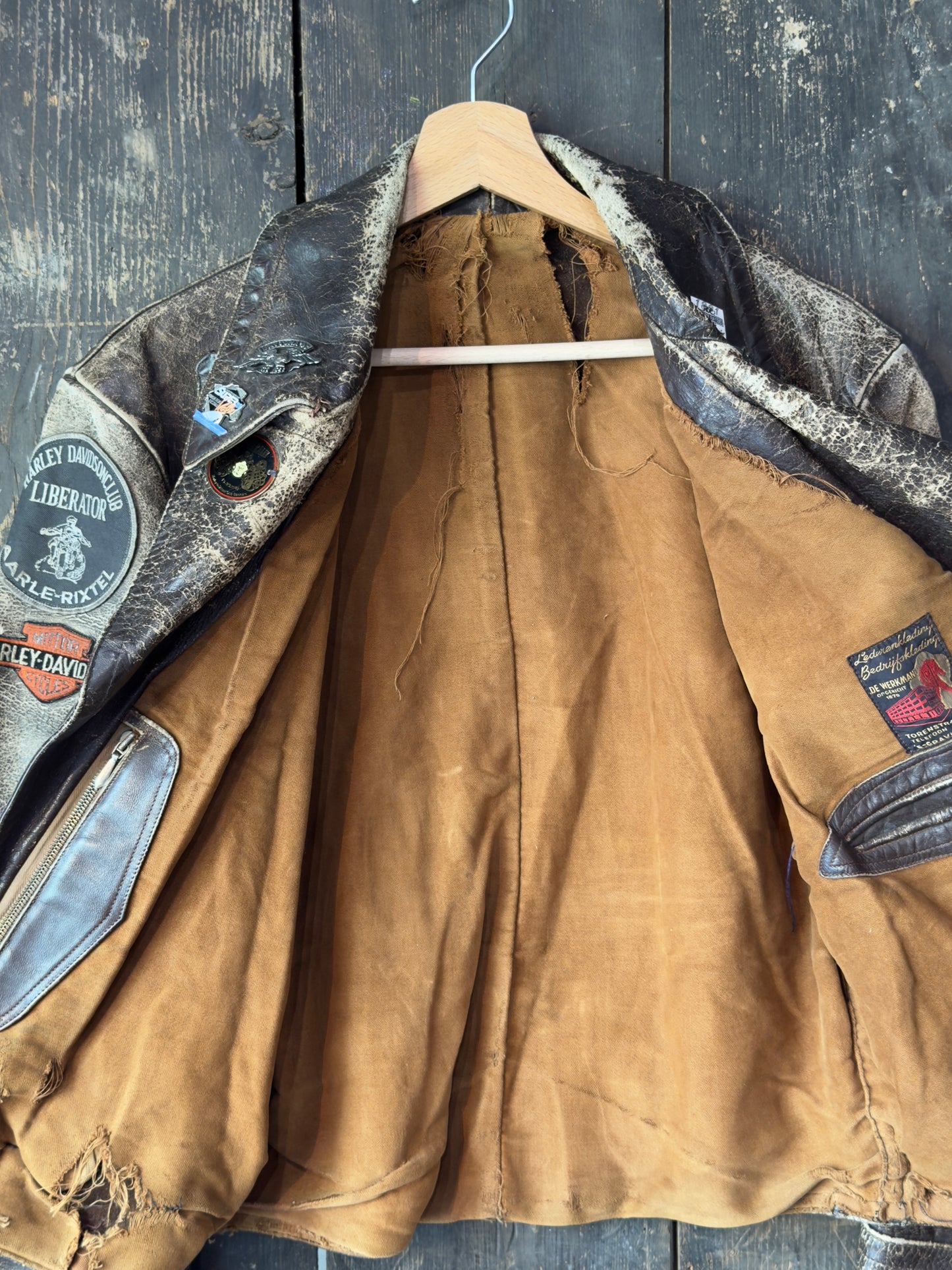 1980s "DE WERKMAN"  Leather Biker Jacket
