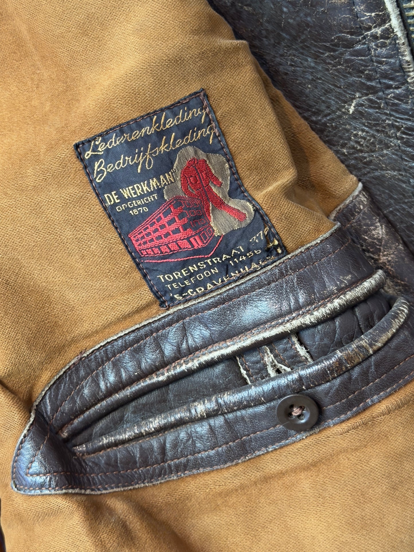 1980s "DE WERKMAN"  Leather Biker Jacket