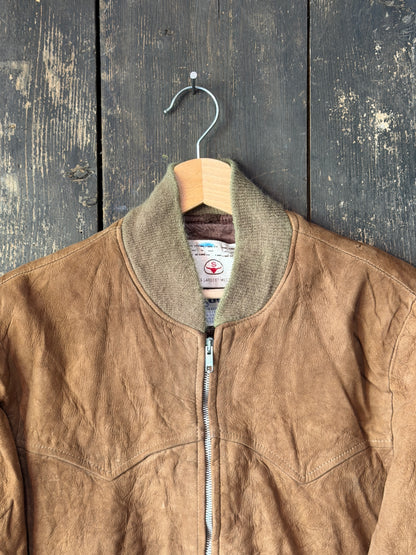 1970s Brown Suede Bomber Jacket