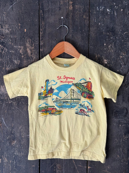1970s St. Ignace Michigan Kids Souvenir T-shirt