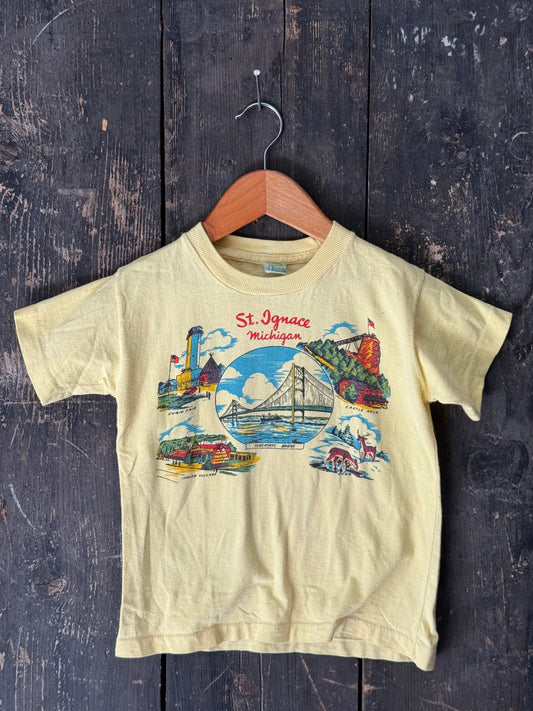 1970s St. Ignace Michigan Kids Souvenir T-shirt