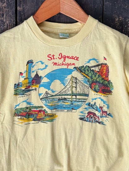 1970s St. Ignace Michigan Kids Souvenir T-shirt