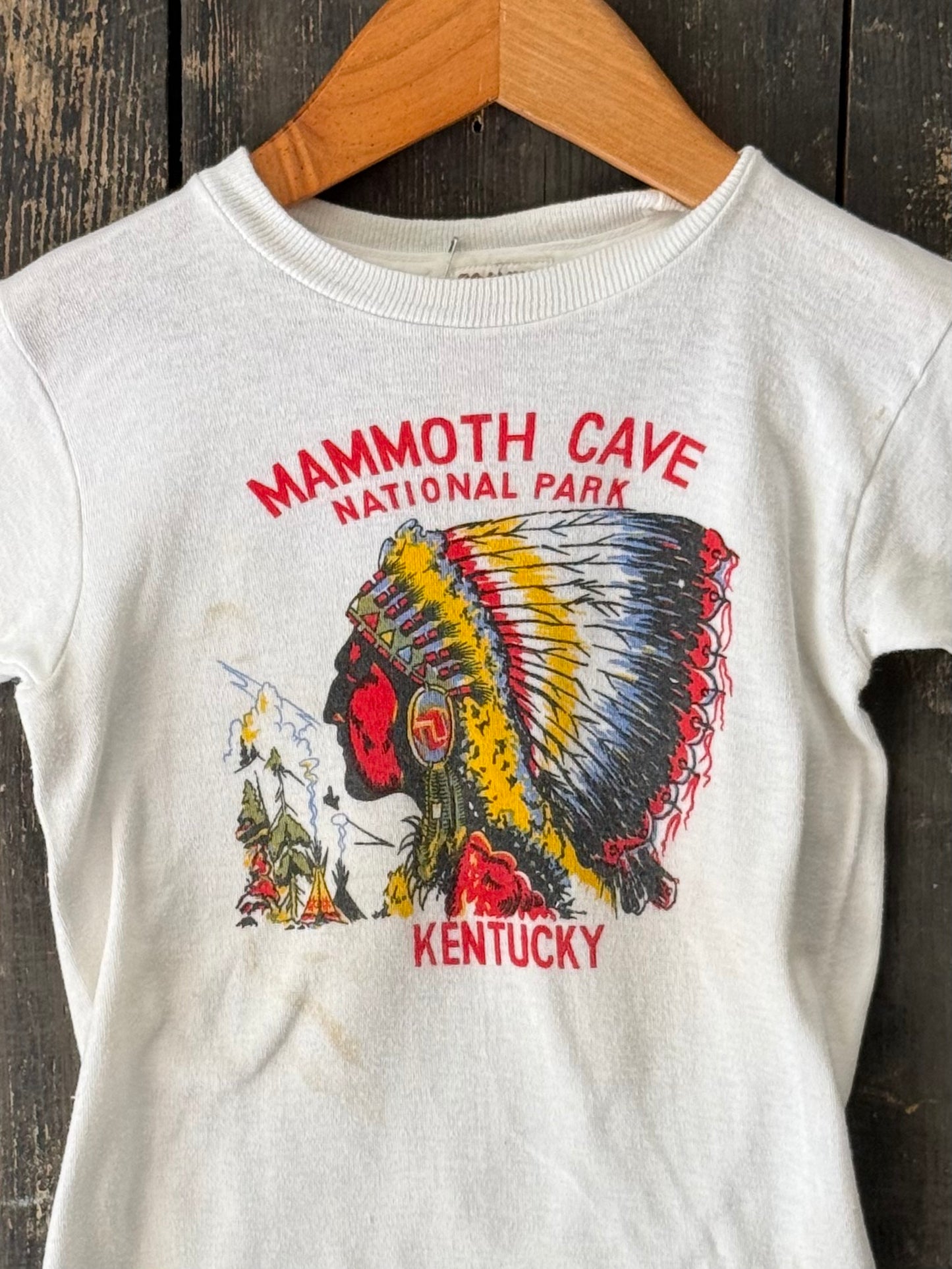 1950/60s Mammoth Cave National Park, Kentucky Kids Souvenir T-shirt